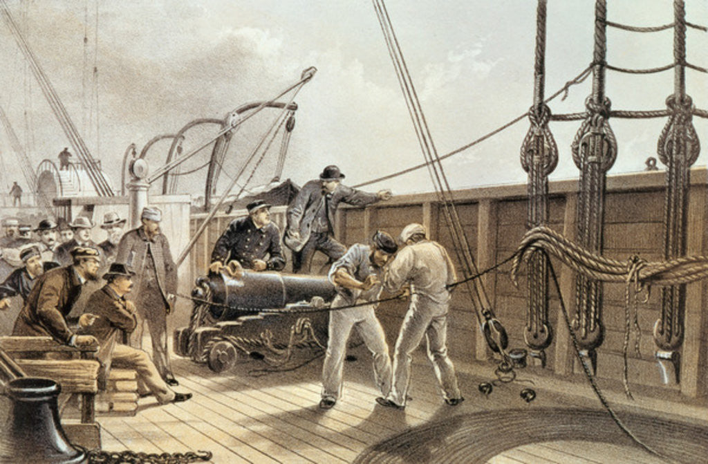 Detail of Splicing the Trans-Atlantic telegraph cable (after the first accident) on board the 'Great Eastern' by Robert Dudley