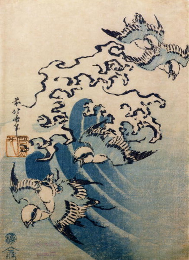 Detail of Waves and Birds by Katsushika Hokusai