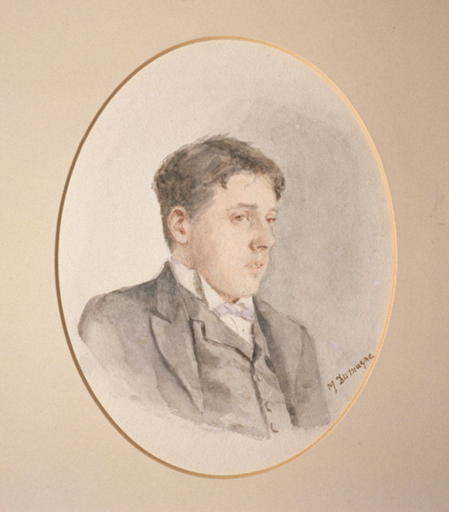 Detail of Portrait of Arnold Bennett by M. Dumayne