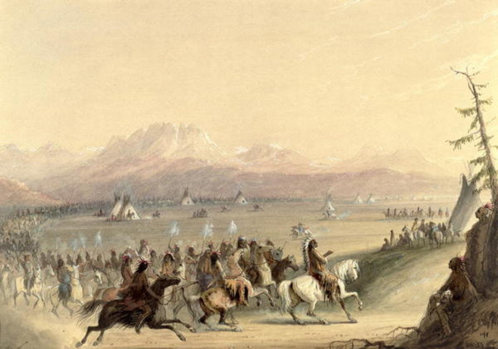 Detail of Cavalcade by Alfred Jacob Miller