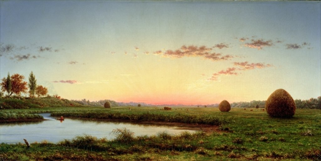 Detail of Haystacks on the Newburyport Marshes, 1862 by Martin Johnson Heade