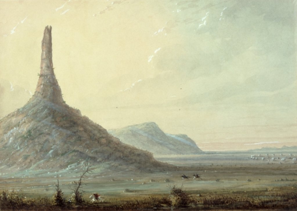 Detail of Chimney Rock, 1837 by Alfred Jacob Miller