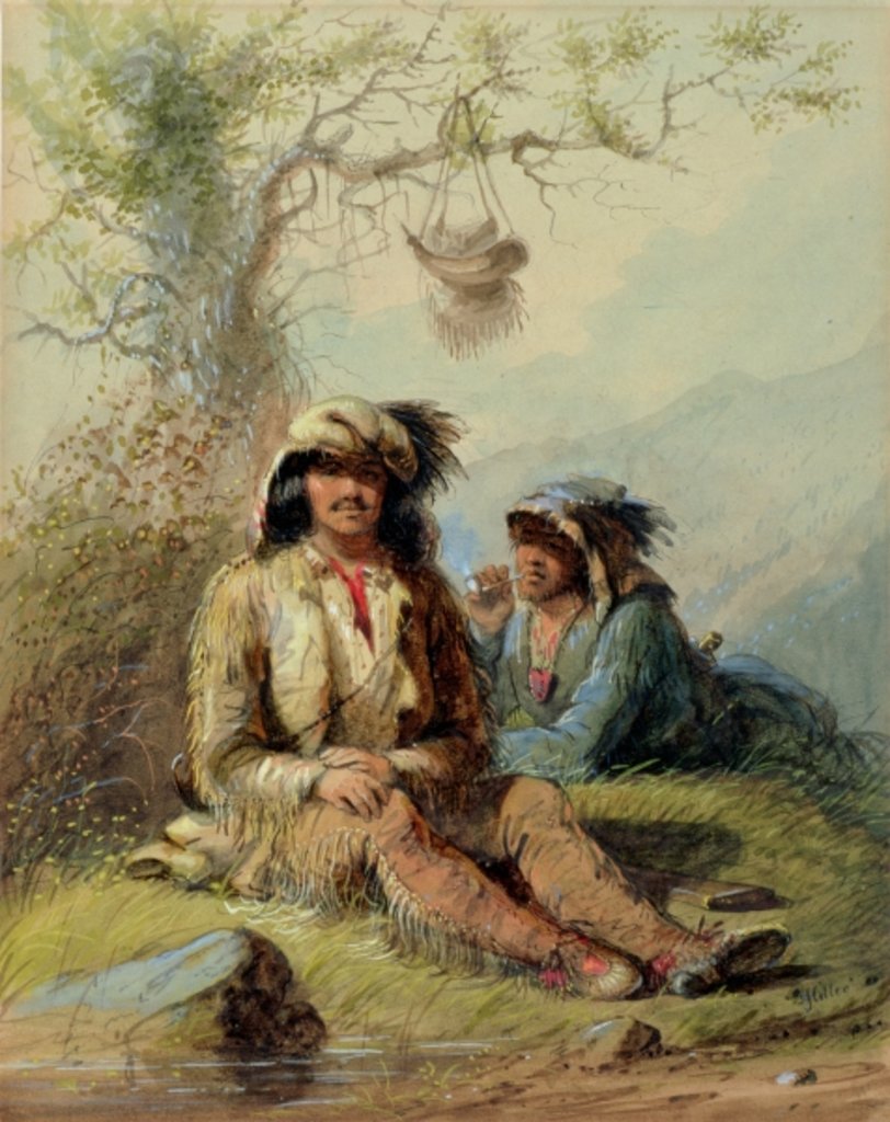 Detail of Trappers, 1858 by Alfred Jacob Miller