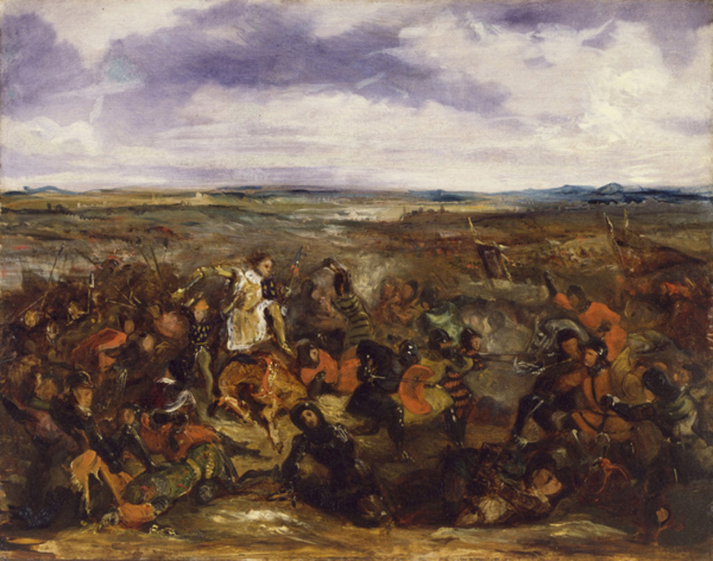Detail of Sketch for The Battle of Poitiers, 1829-30 by Ferdinand Victor Eugene Delacroix