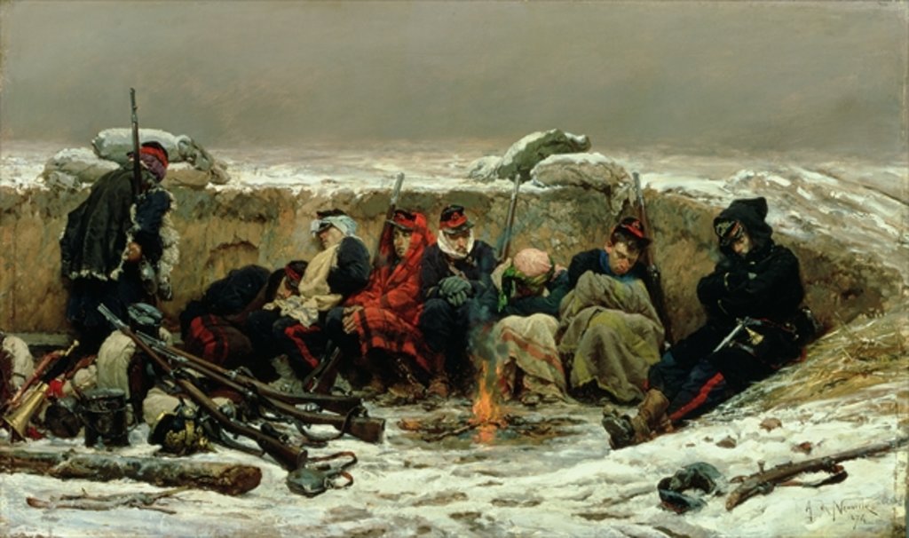 Detail of In the Trenches, 1874 by Alphonse Marie de Neuville