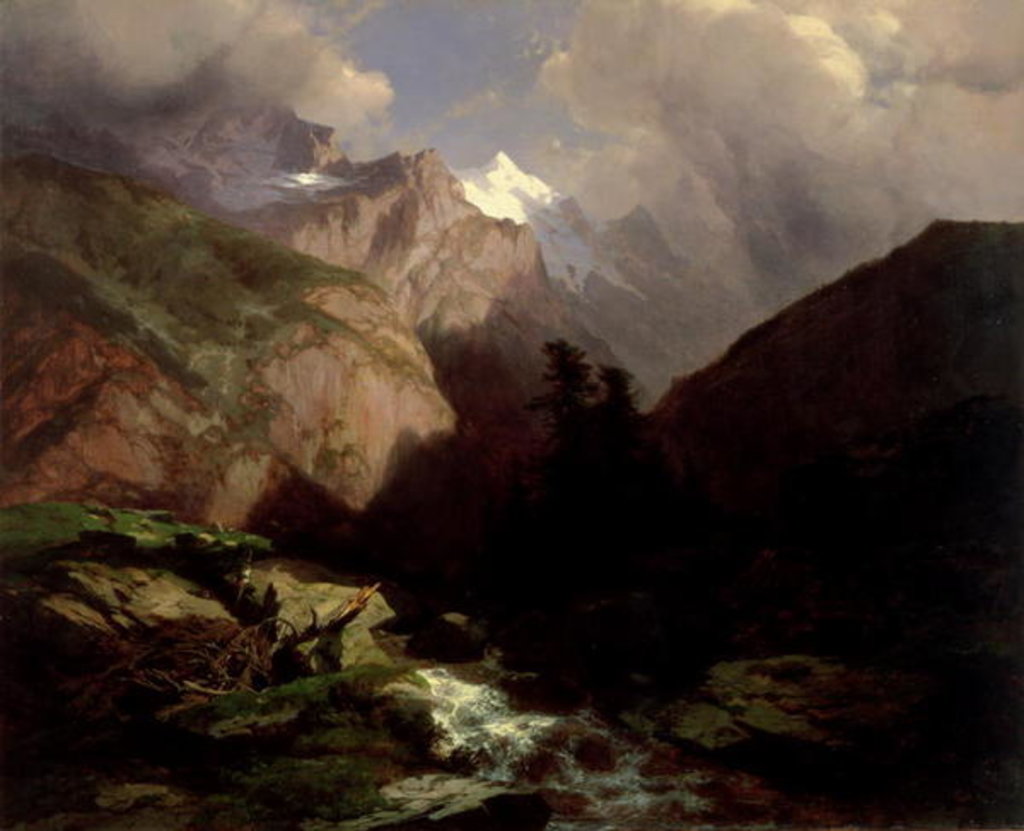 Detail of The Jungfrau, Switzerland by Alexandre Calame