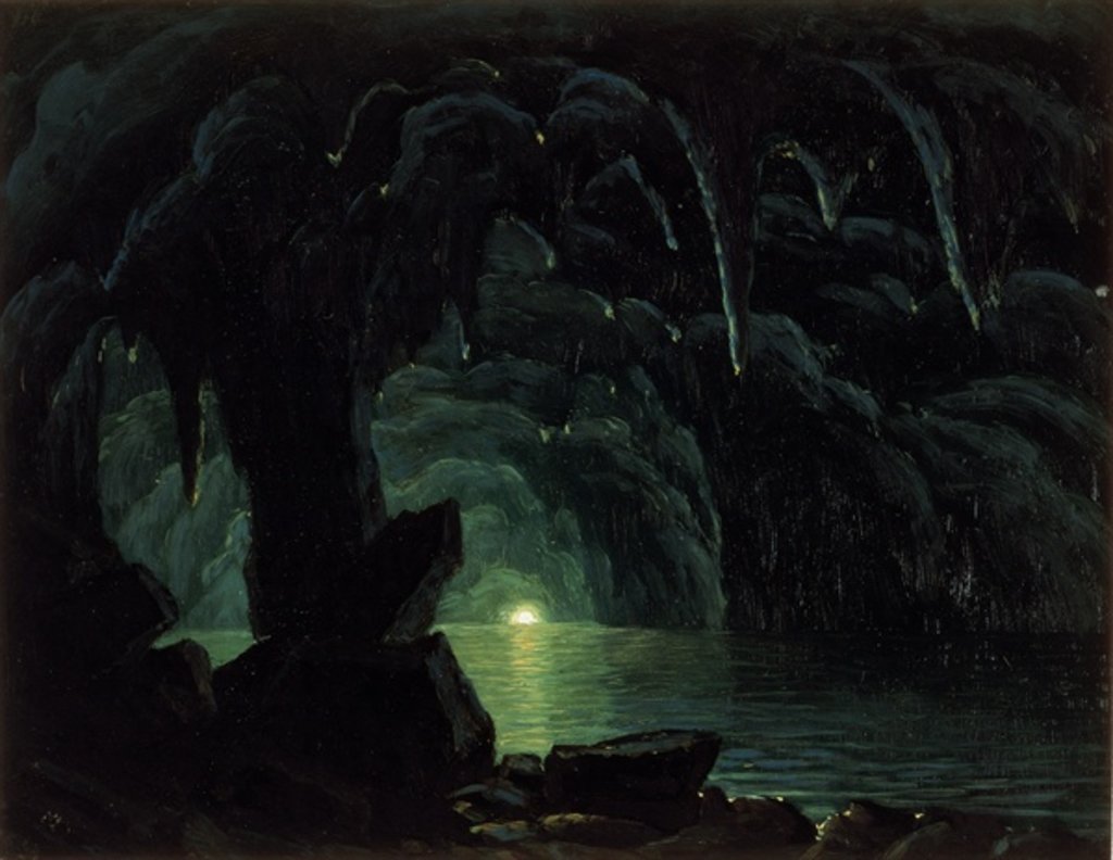 Detail of The Blue Grotto, Capri by Albert Bierstadt