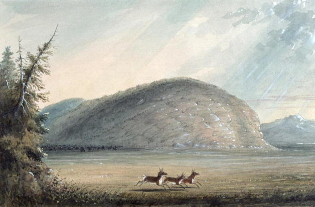 Detail of Rock of Independence, 1837 by Alfred Jacob Miller
