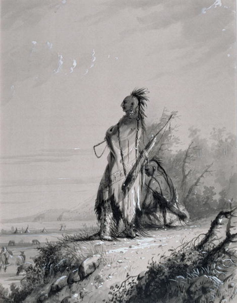 Detail of Sioux Indian Guard by Alfred Jacob Miller