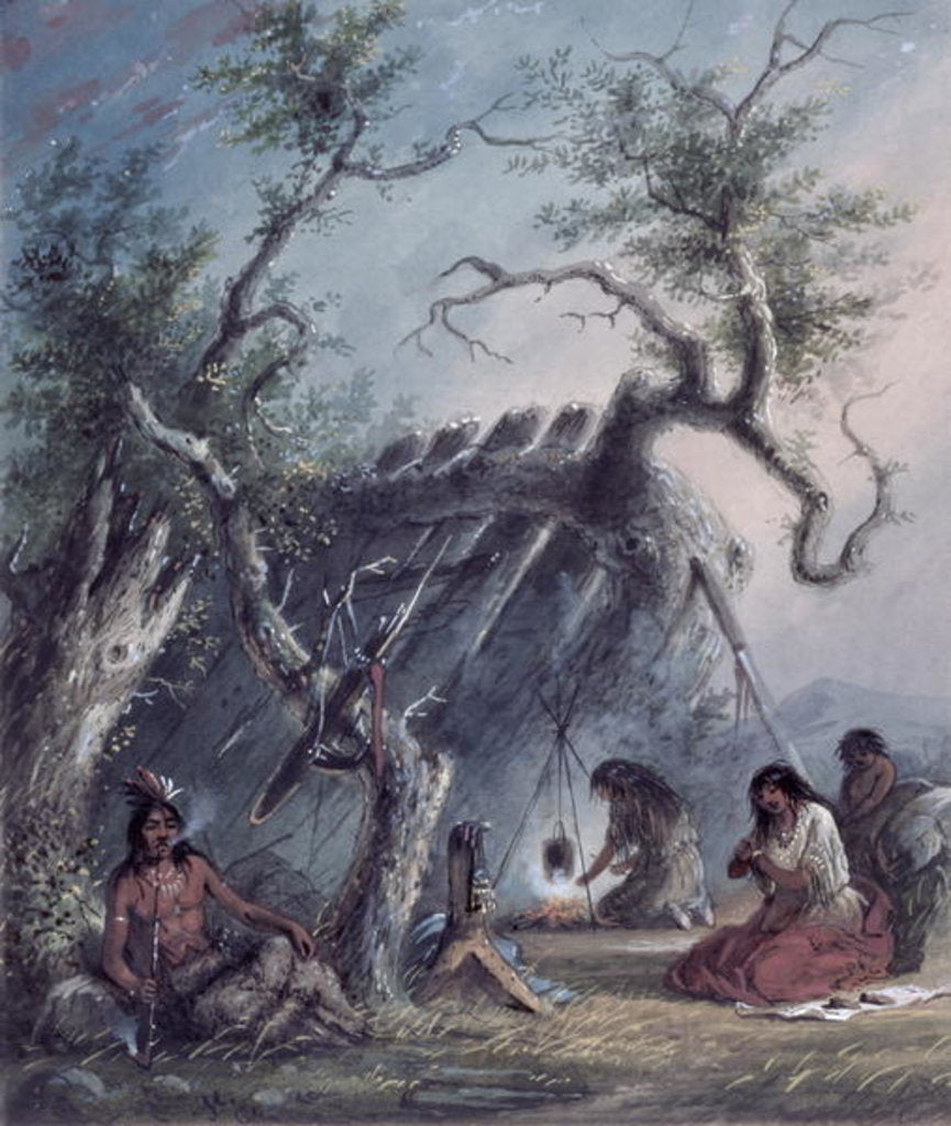 Detail of Indian Lodge, 1837 by Alfred Jacob Miller