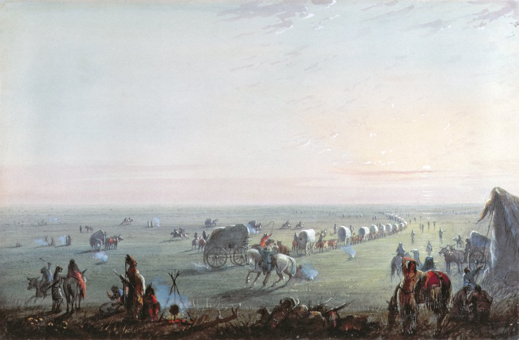 Detail of Breaking Up Camp at Sunrise, 1837 by Alfred Jacob Miller