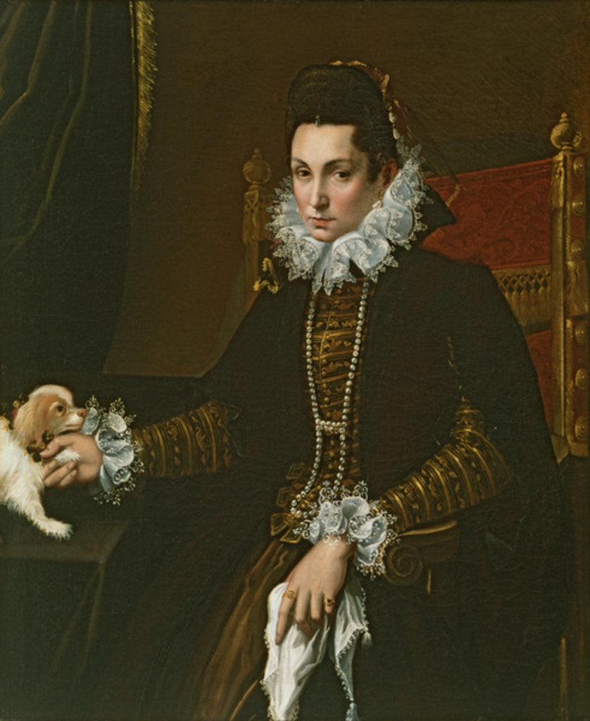 Detail of Portrait of Ginevra Aldrovandi Hercolani as a Widow, late 1590s by Lavinia Fontana