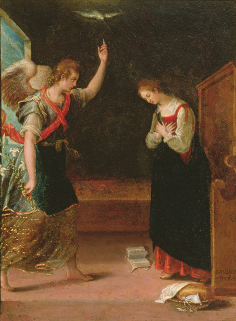 Detail of Annunciation by Lavinia Fontana