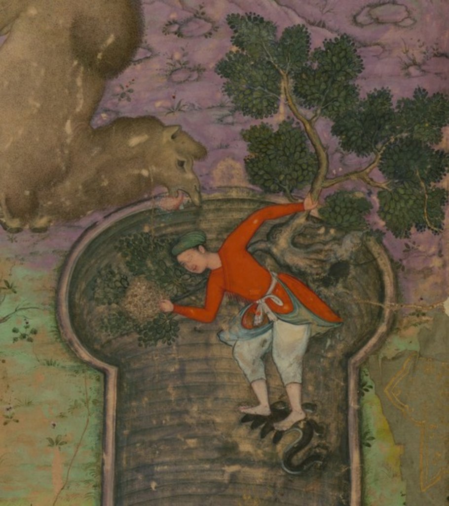 Detail of Detail of an illustration from 'Anvār-i Suhaylī, a collection of fables by Ḥusayn ibn ʿAlī', by Khashifi by Indian School