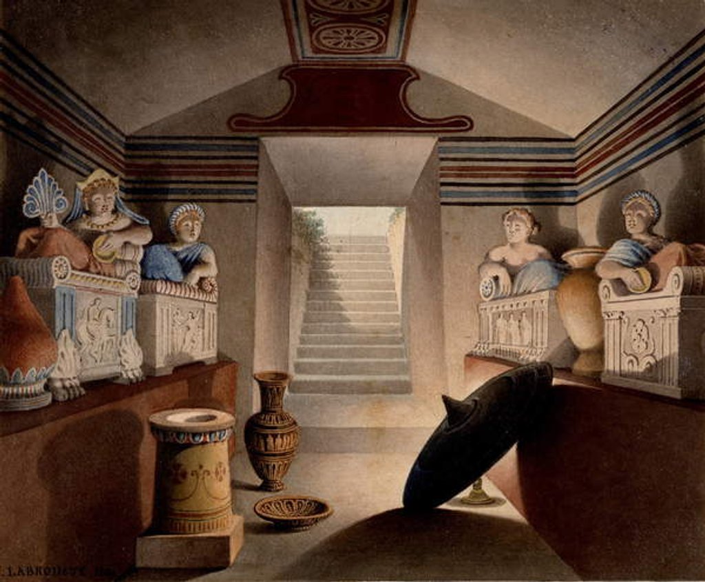 Detail of View of an Etruscan Tomb, 1849 by Henri Labrouste