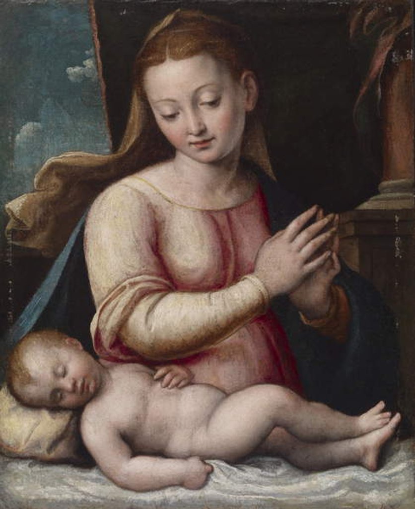 Detail of Madonna Adoring the Child, c.1580-1600 by Barbara Longhi
