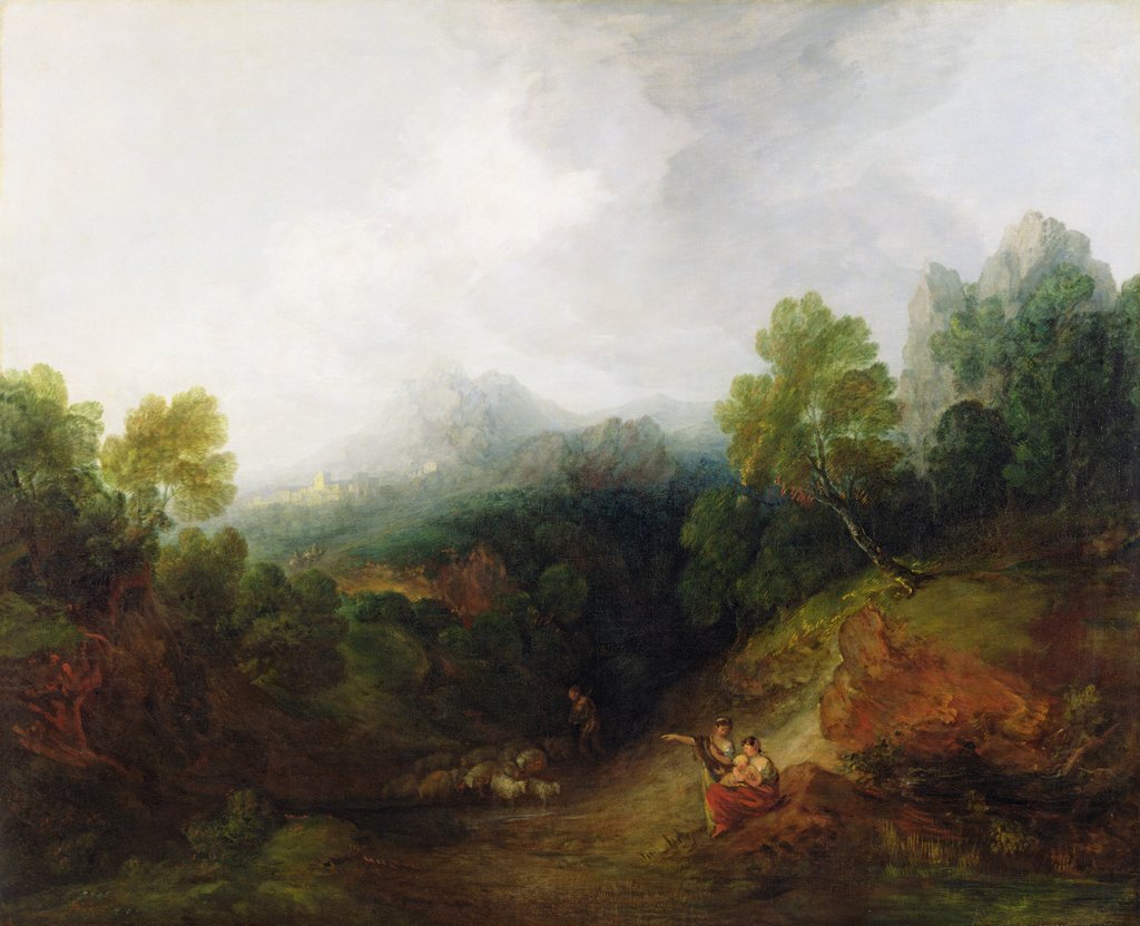 Detail of A Mountain Valley with Rustic Figures, c.1773-7 by Thomas Gainsborough