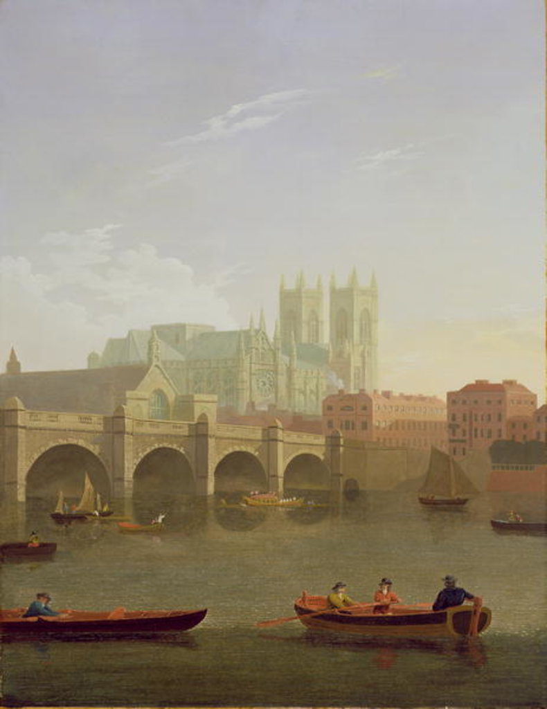 Detail of Westminster Abbey and Westminster Bridge Seen from the South by Joseph Farington