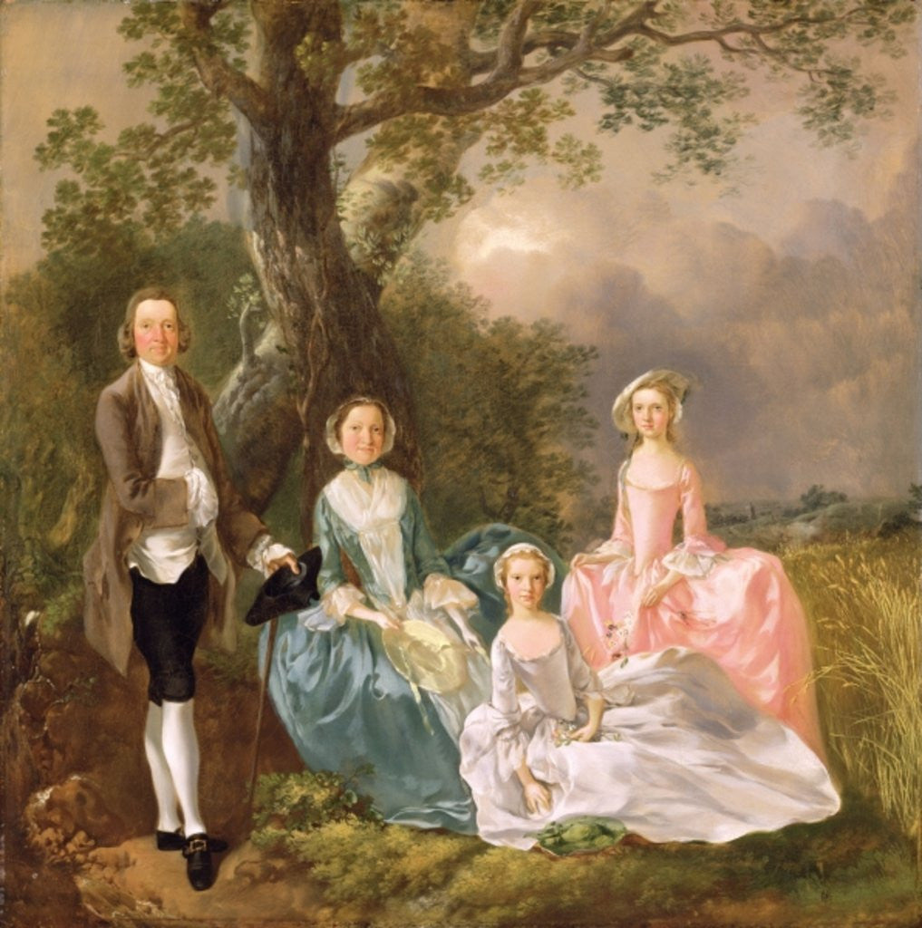 Detail of Mr and Mrs John Gravenor and their Daughters, Elizabeth and Ann by Thomas Gainsborough