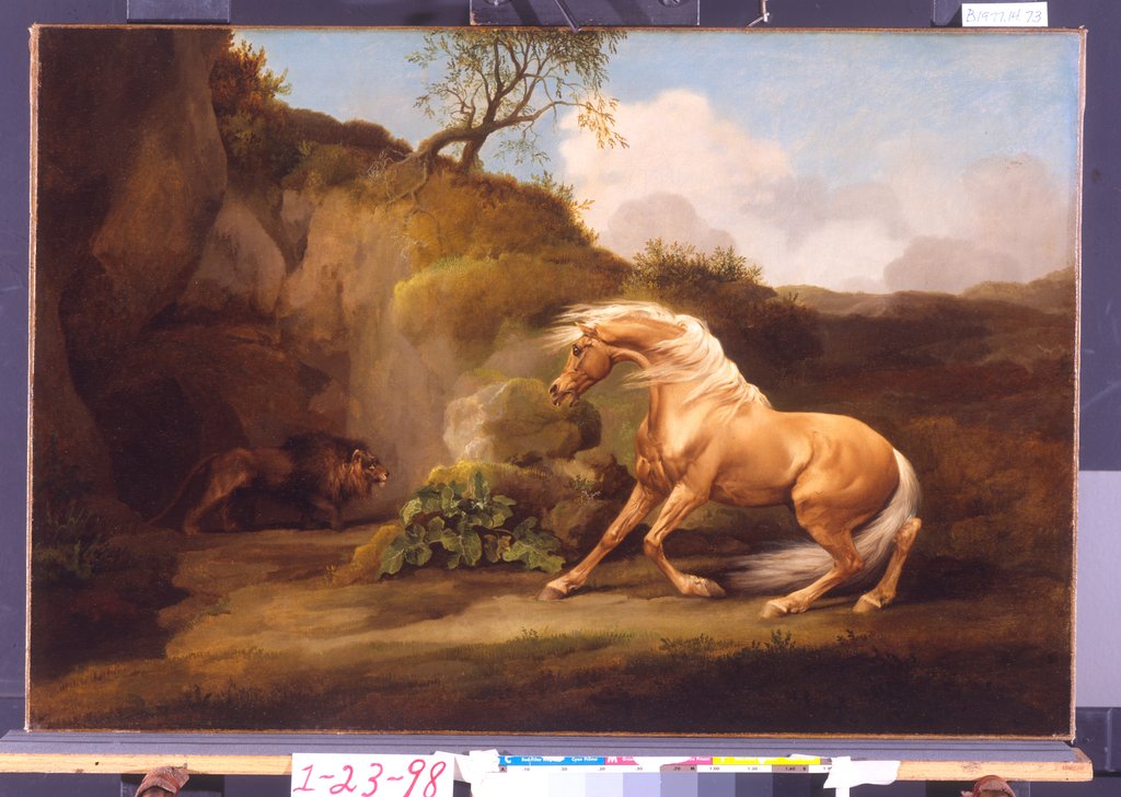 Detail of A Horse Frightened by a Lion, c.1790-5 by George Stubbs