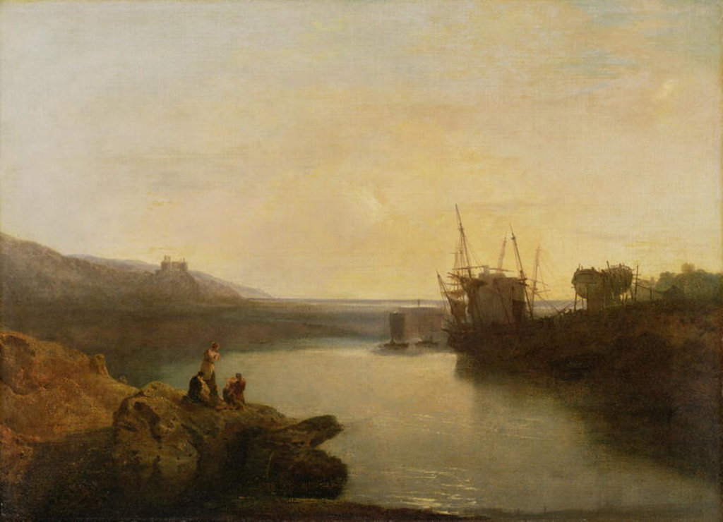 Detail of Harlech Castle, from Twgwyn Ferry, Summer's Evening Twilight by Joseph Mallord William Turner