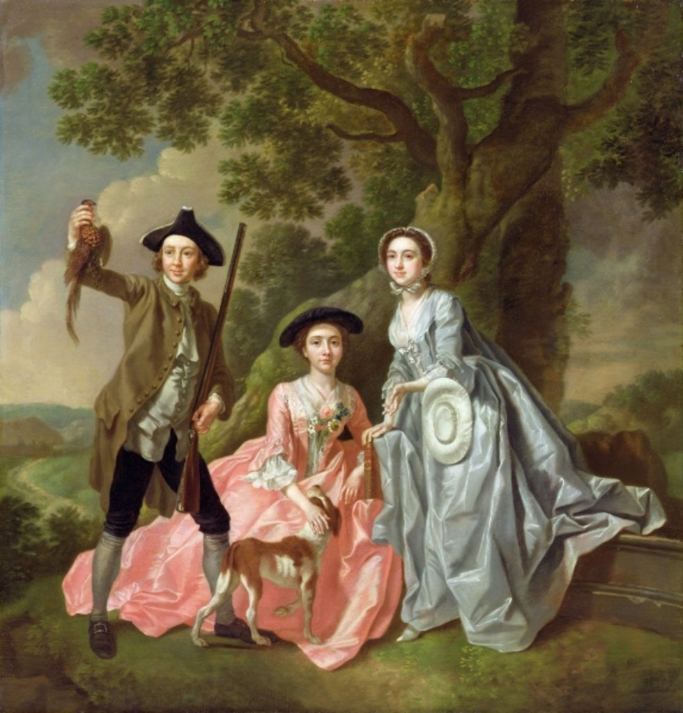 Detail of George Rogers with his Wife, Margaret, and his Sister, Margaret Rogers by Francis Hayman