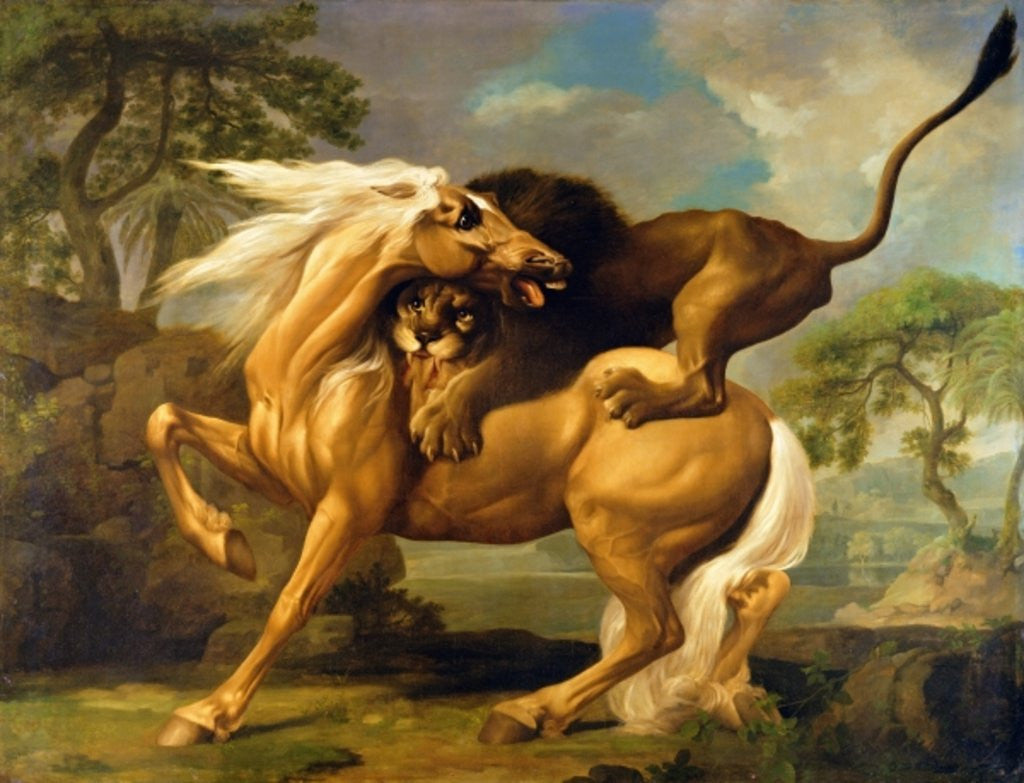 Detail of A Lion Attacking a Horse by George Stubbs