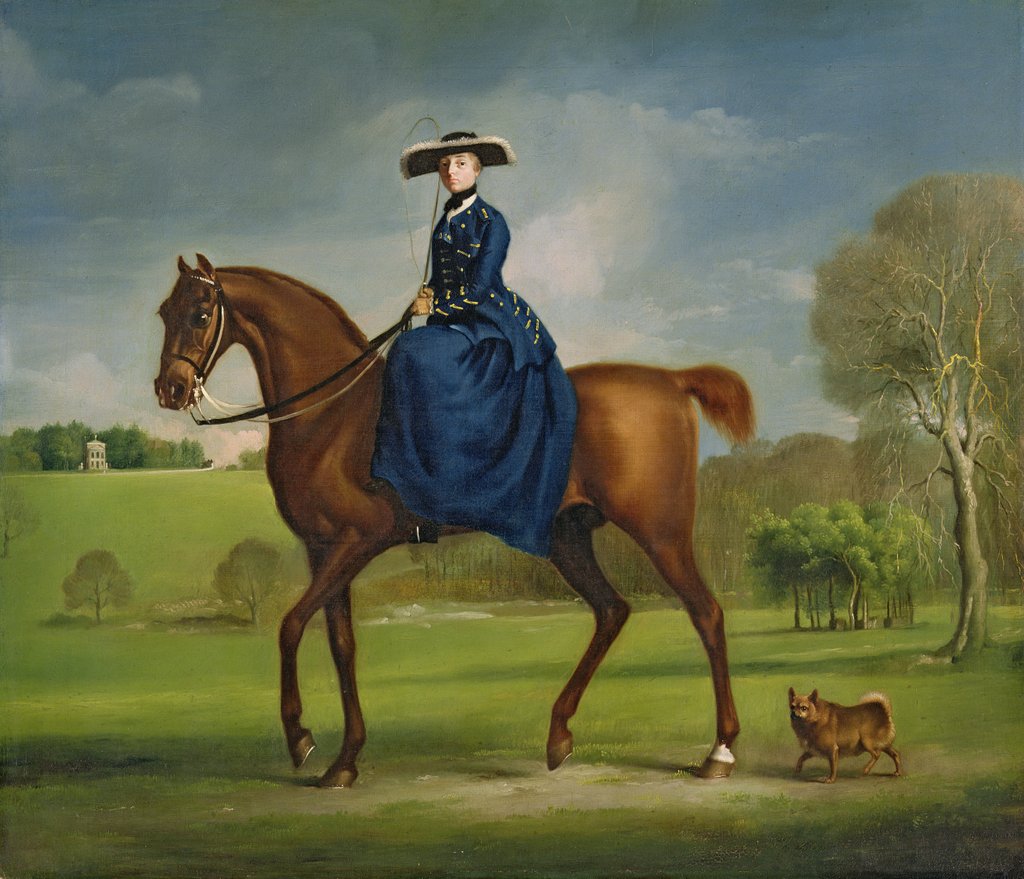 Detail of The Countess of Coningsby in the Costume of the Charlton Hunt, c.1760 by George Stubbs