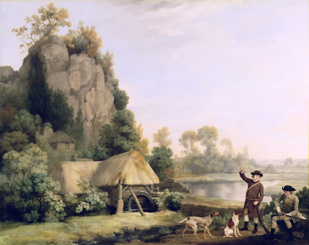 Detail of Two Gentlemen Going a Shooting, with a View of Creswell Crags, Taken on the Spot by George Stubbs