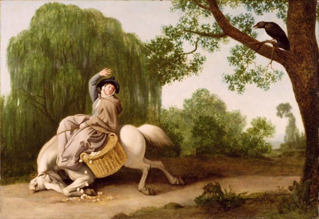 Detail of The Farmer's Wife and the Raven, 1786 by George Stubbs