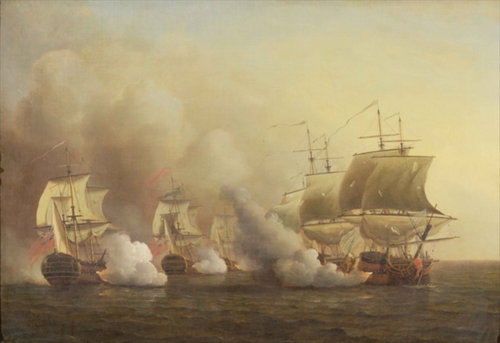 Detail of Action Off the Cape of Good Hope, March 9th, 1757 by Samuel Scott