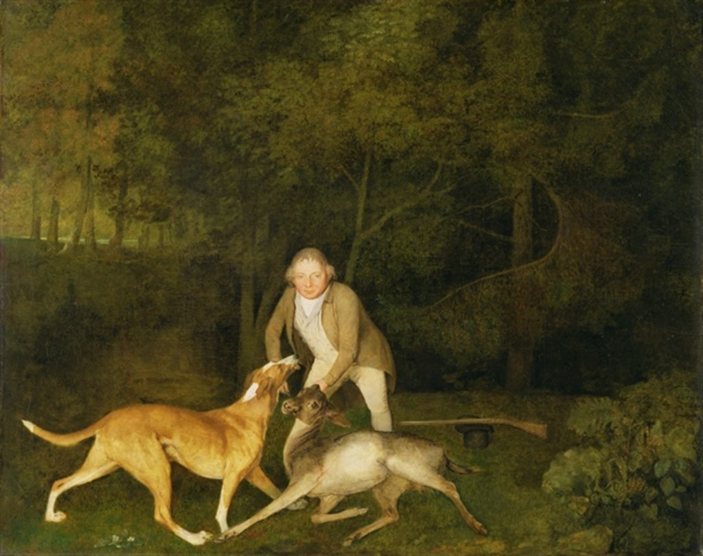 Detail of Freeman, the Earl of Clarendon's Gamekeeper, With a Dying Doe and Hound, 1800 by George Stubbs