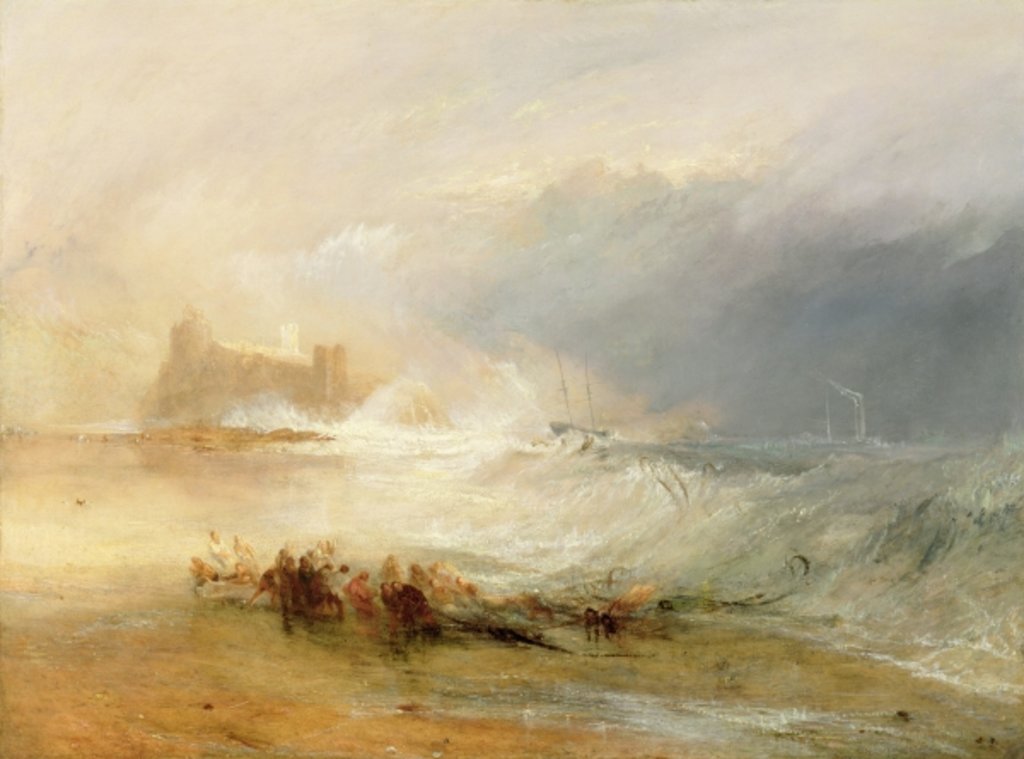 Detail of Wreckers - Coast of Northumberland, With a Steam Boat Assisting a Ship off Shore, 1834 by Joseph Mallord William Turner