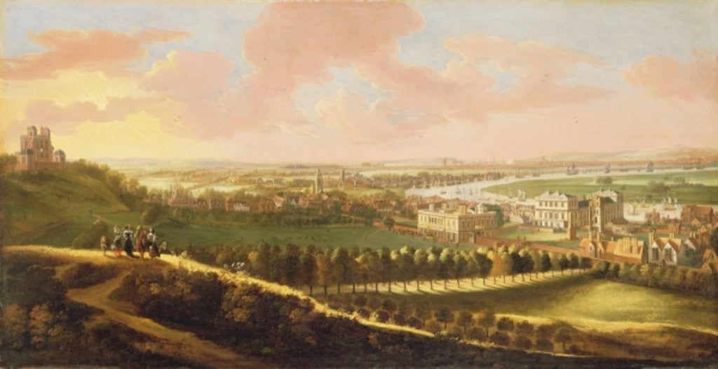Detail of London from Greenwich Hill by English School