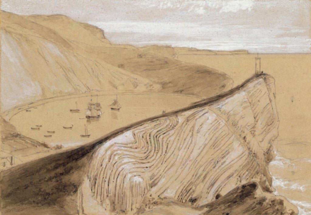 Detail of Lulworth Cove by William Daniell