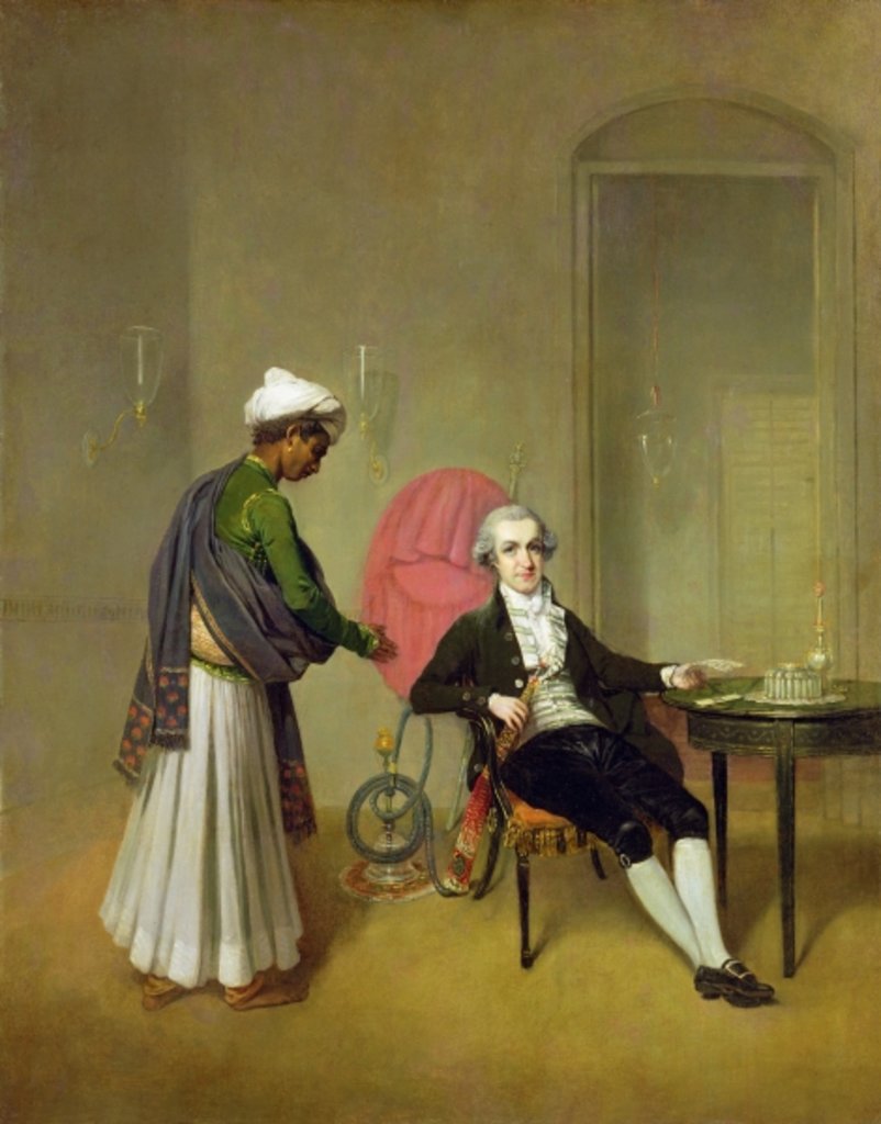 Detail of A Gentleman, possibly William Hickey, and his Indian Servant by Arthur Devis