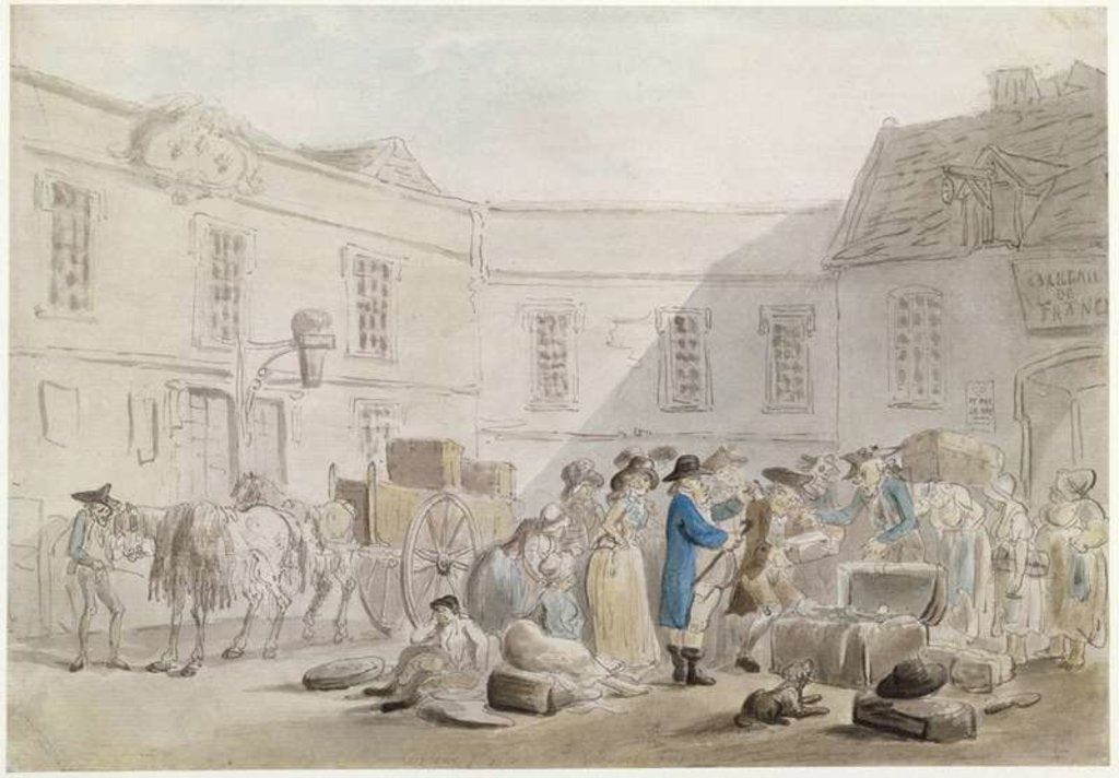Detail of The Customs House at Boulogne by Thomas Rowlandson