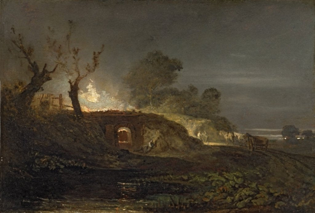 Detail of A Lime Kiln at Coalbrookdale, c.1797 by Joseph Mallord William Turner