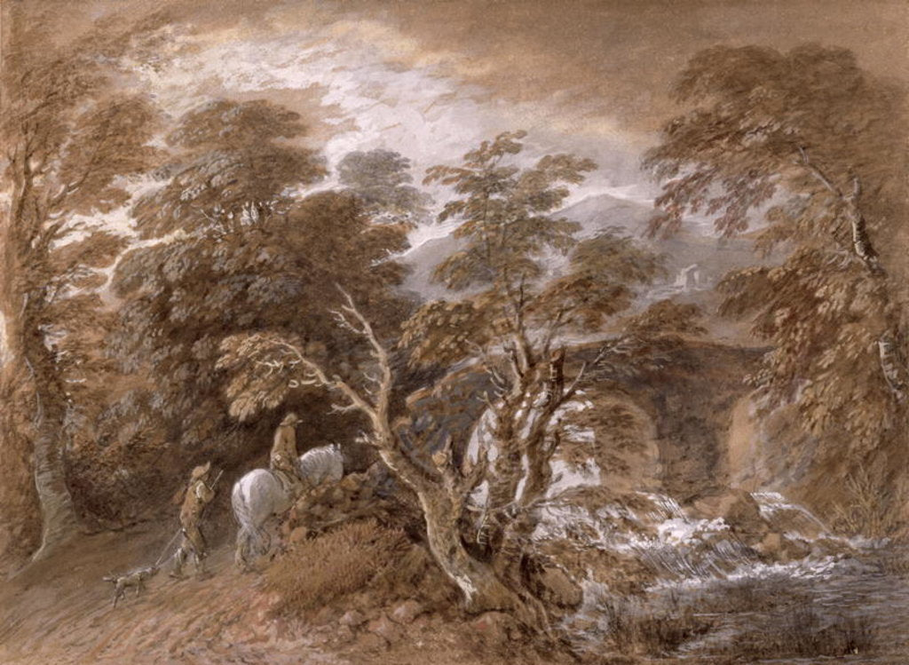 Detail of A Woodland Pool with Rocks and Plants, c.1765-70 by Thomas Gainsborough