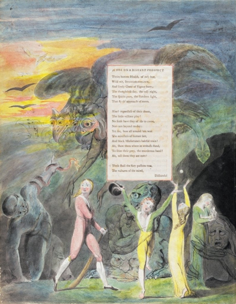 Detail of Ode on a Distant Prospect of Eton College by William Blake