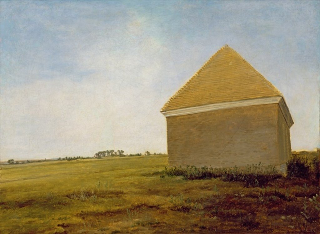 Detail of Newmarket Heath, with a Rubbing-Down House by George Stubbs