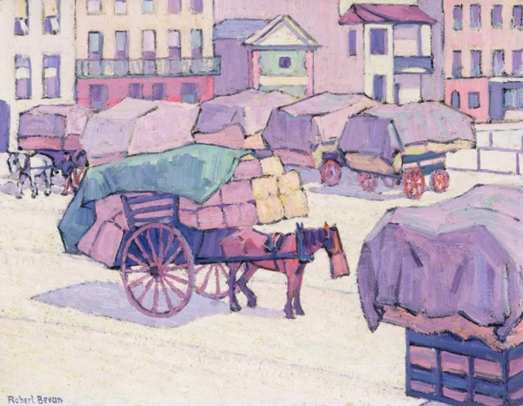 Detail of Hay Carts, Cumberland Market by Robert Polhill Bevan