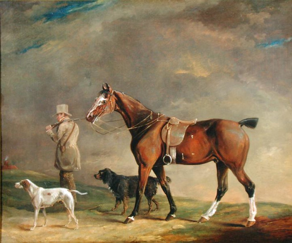 Detail of A Sportsman with Shooting Pony and Gun Dogs by Edwin W. Cooper
