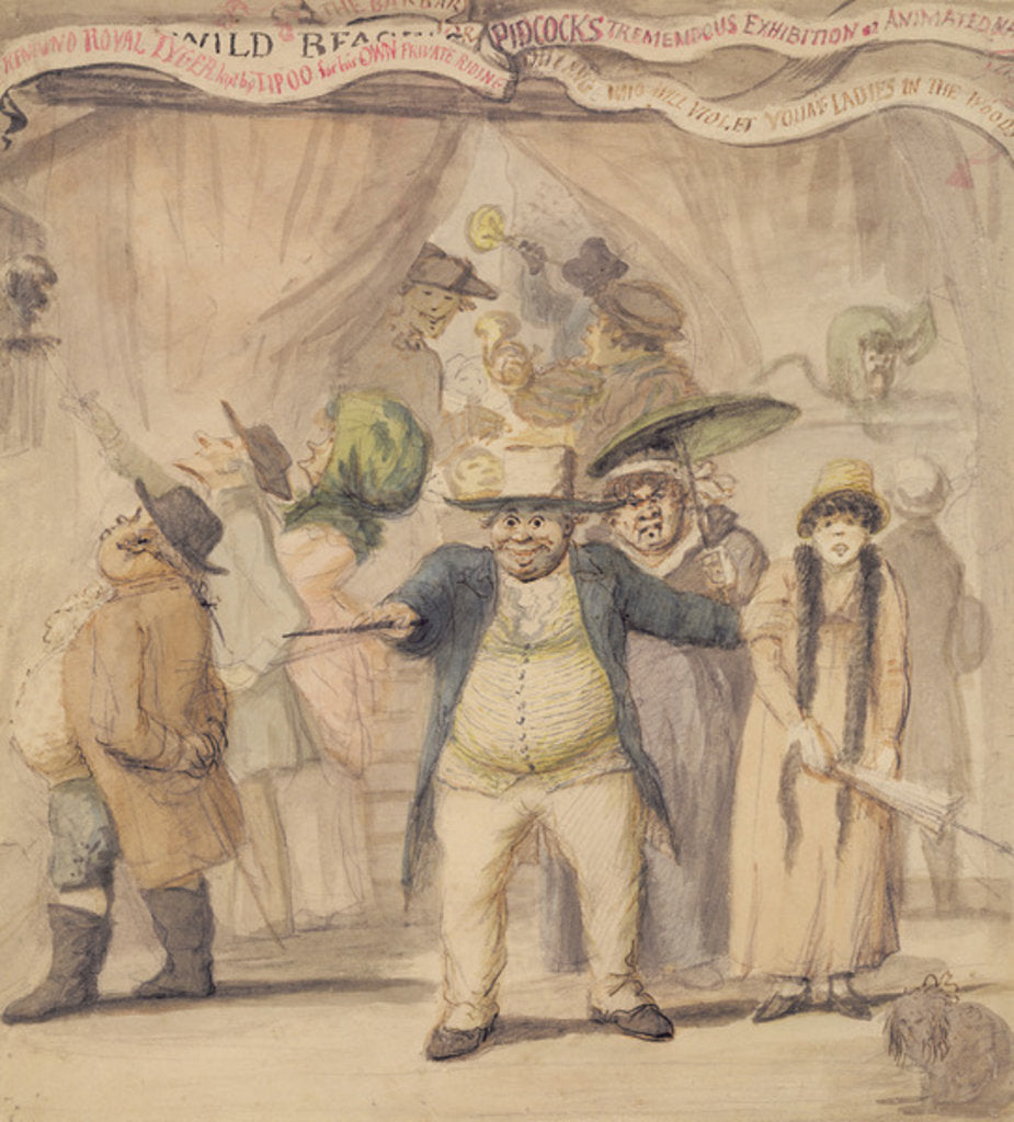 Detail of Entrance to Pidcock's Exhibition Tent at a Fair by Henry William Bunbury