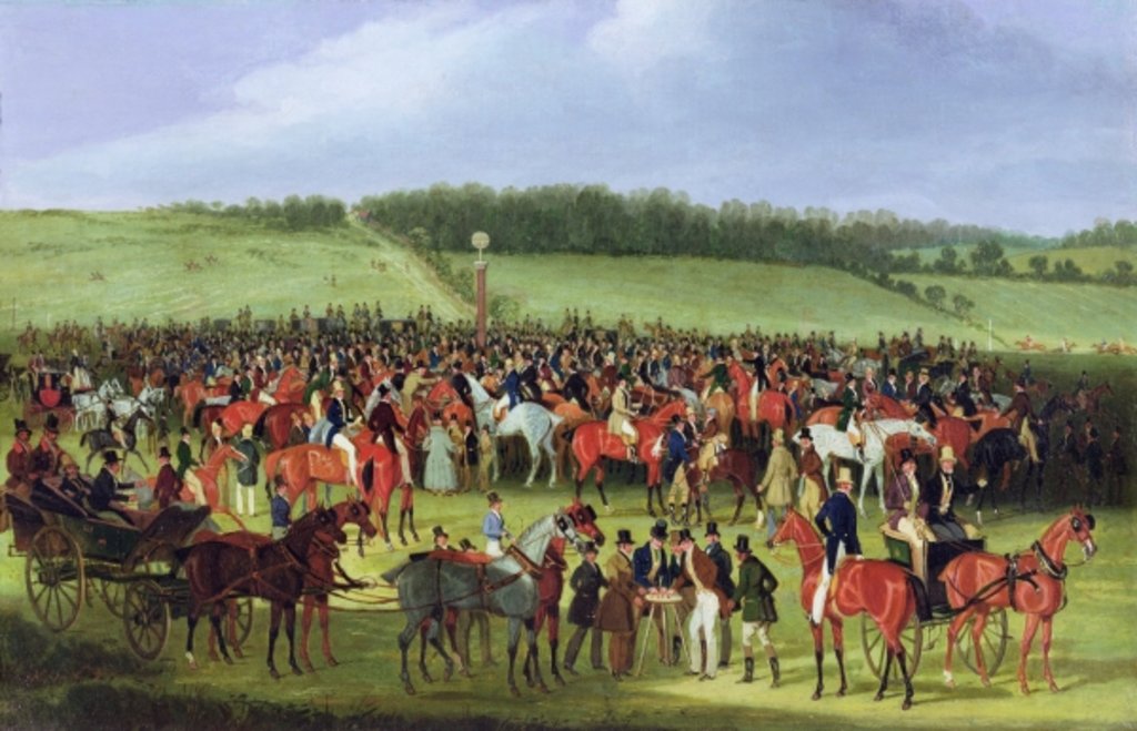 Detail of Epsom Races: The Betting Post by James Pollard