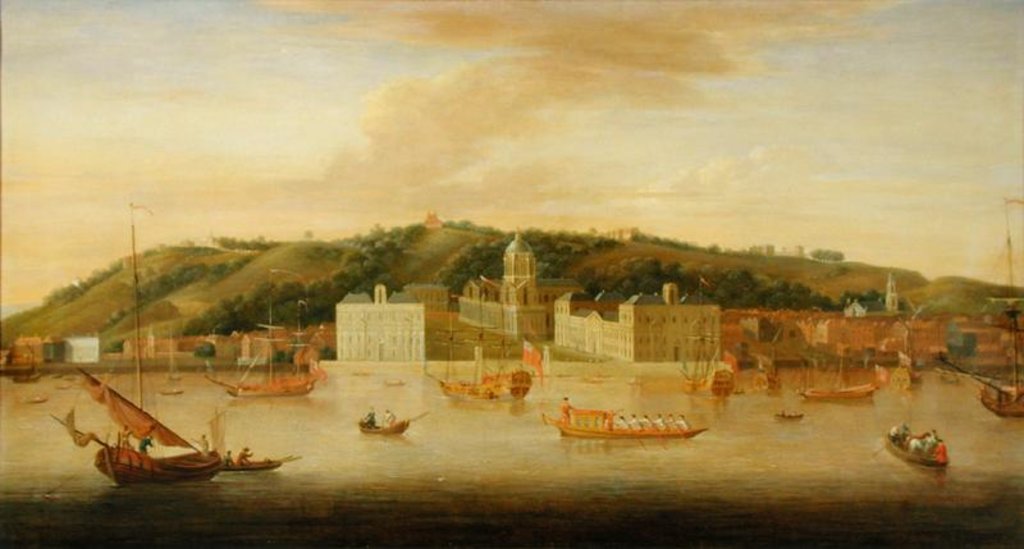 Detail of A View of Greenwich from the River with many Boats by Jan Griffier