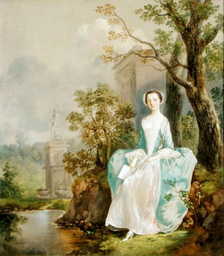 Detail of Girl with a Book Seated in a Park, c.1750 by Thomas Gainsborough