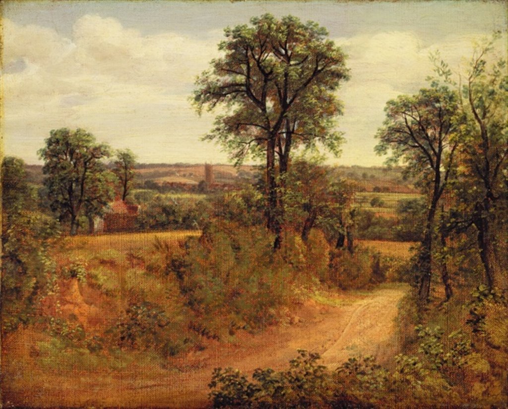 Detail of A Lane near Dedham, c.1802 by John Constable