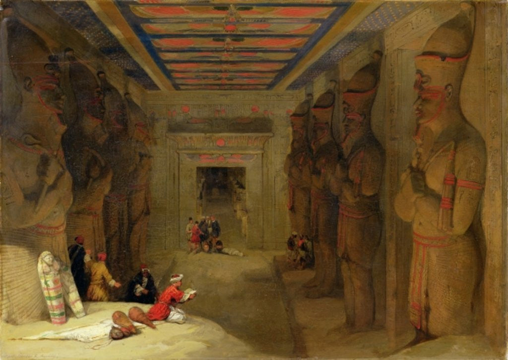 Detail of The Hypostyle Hall of the Great Temple at Abu Simbel, Egypt by David Roberts