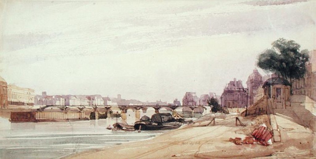 Detail of The Pont des Arts, Paris by Thomas Shotter Boys